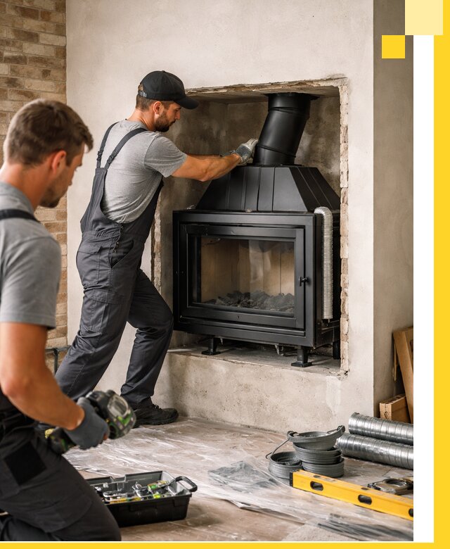 Установка каминных топок в Междуреченске: монтаж, подключение