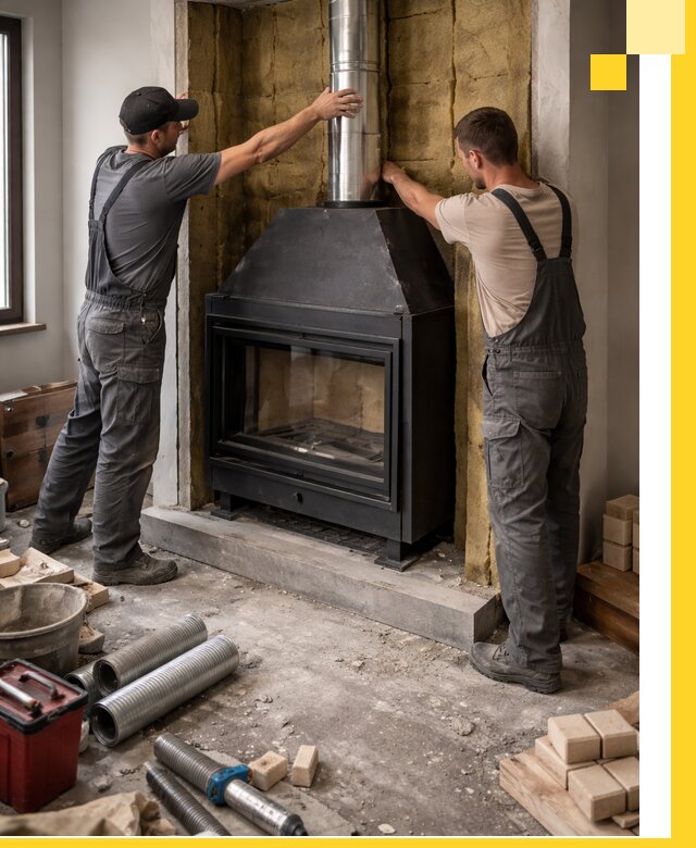 Изготовление и монтаж закрытых каминов в Междуреченске под ключ