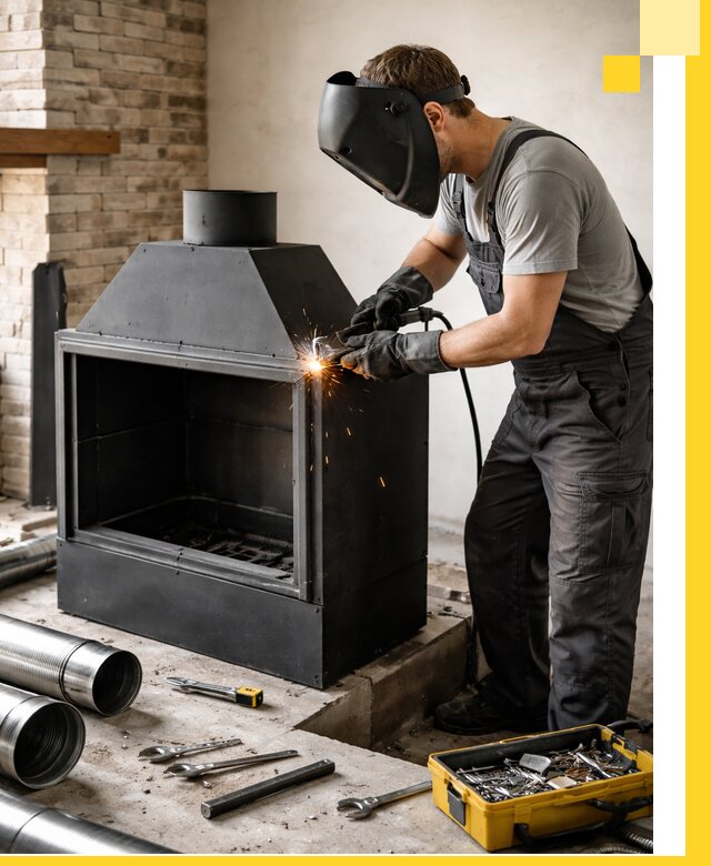 Продажа и установка металлических каминов в Междуреченске под ключ