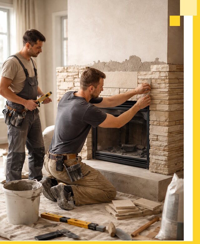 Установка и монтаж каминов для загородного дома в Междуреченске