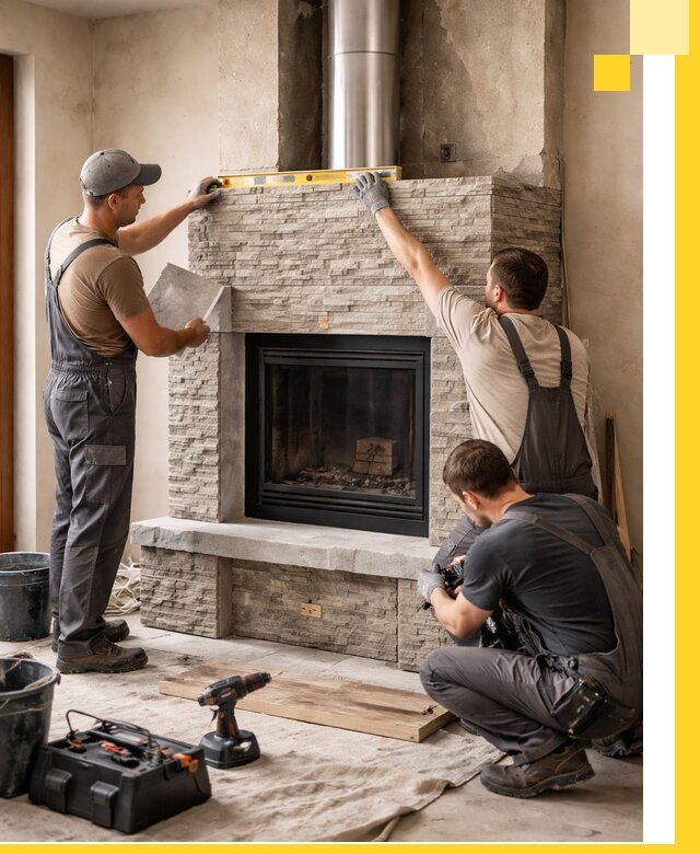 Профессиональный монтаж каминов под ключ в Междуреченске для дома