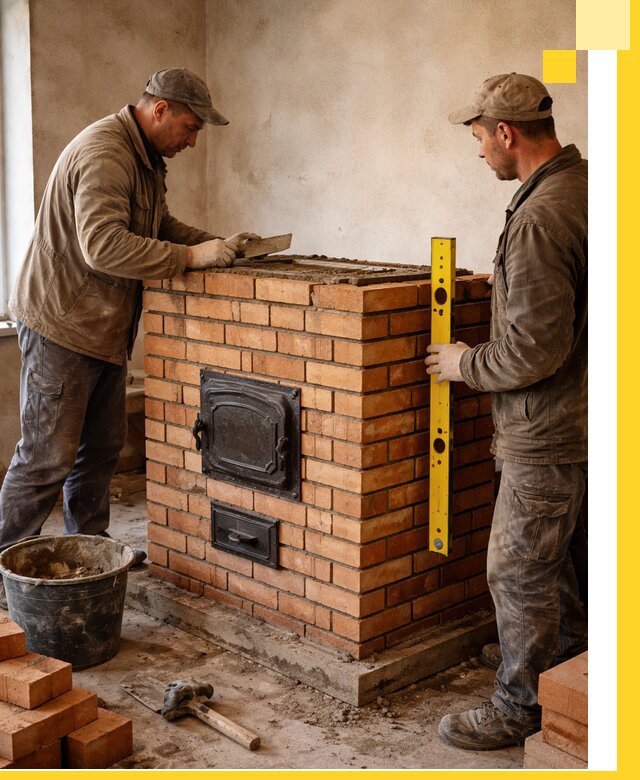 Отопительные печи под ключ в Междуреченске, установка и сборка