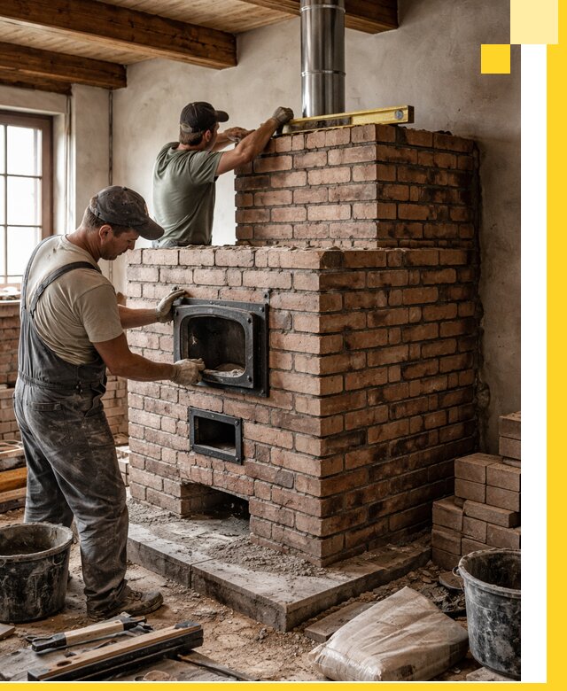 Печи для загородного дома под ключ в Междуреченске — монтаж и сервис