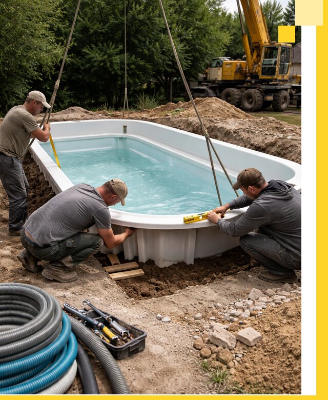 Установка и монтаж композитных бассейнов под ключ в Междуреченске