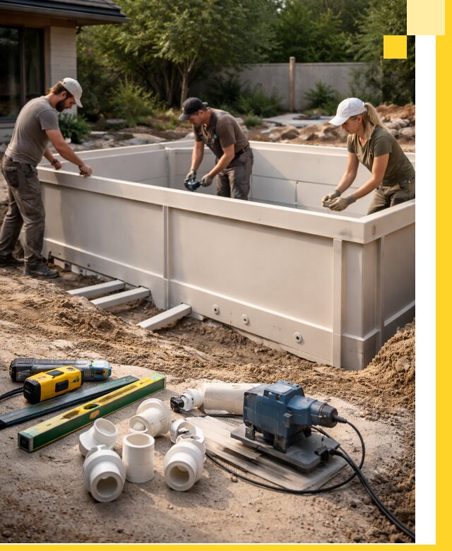 Установка полипропиленовых бассейнов под ключ в Междуреченске