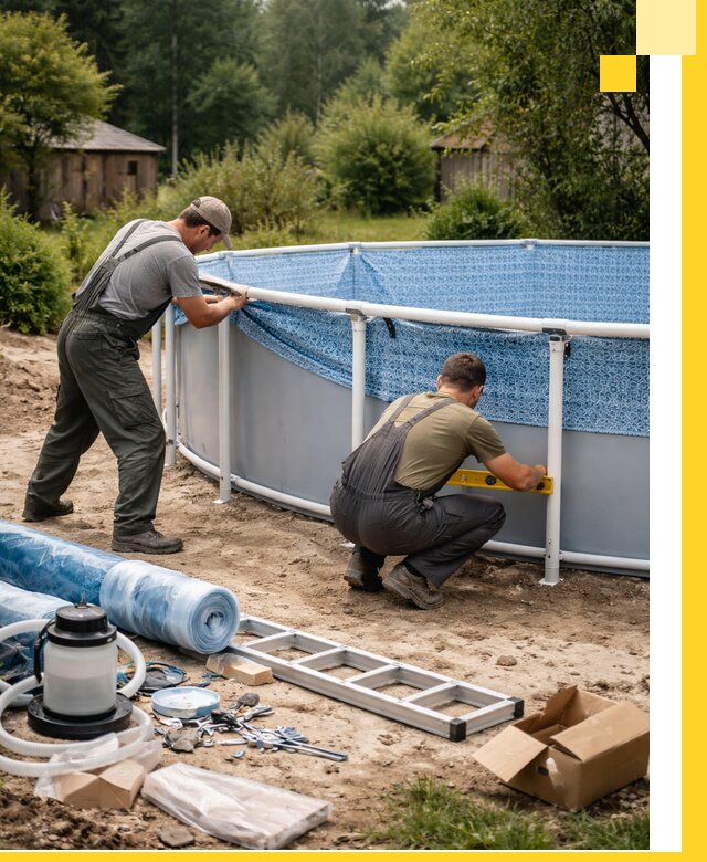 Установка и монтаж каркасных бассейнов в Междуреченске под ключ