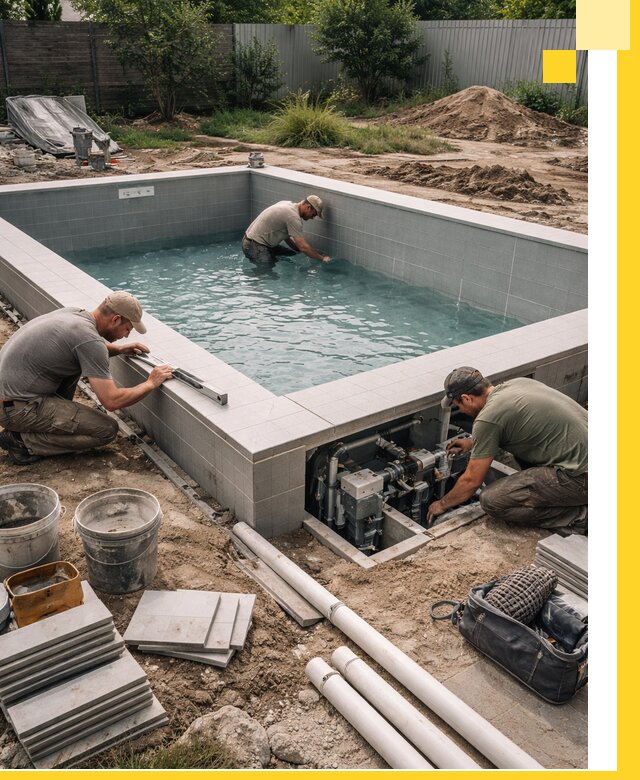 Строительство и монтаж бассейнов для дачи под ключ в Междуреченске