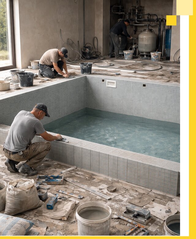 Строительство и монтаж бассейнов в помещении в Междуреченске