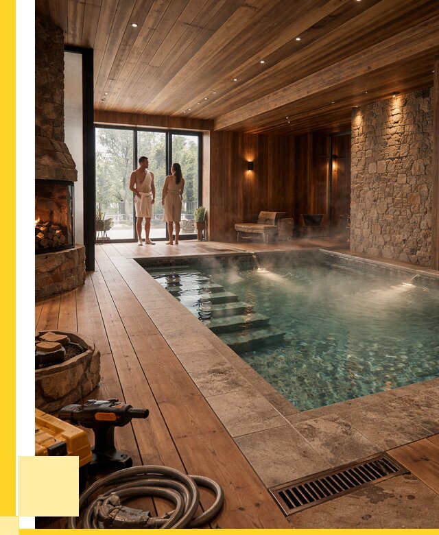 Проекты бань с бассейном под ключ в Междуреченске от 75788 р., ЭриданМжд