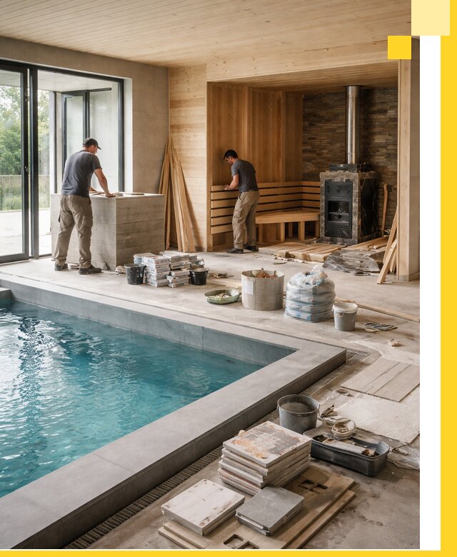 Проектирование и строительство бань с бассейном в Междуреченске