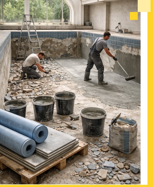 Реконструкция бассейнов в Междуреченске: ремонт, гидроизоляция