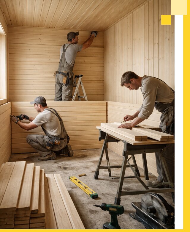 Обшивка саун в Междуреченске из натуральной древесины под ключ