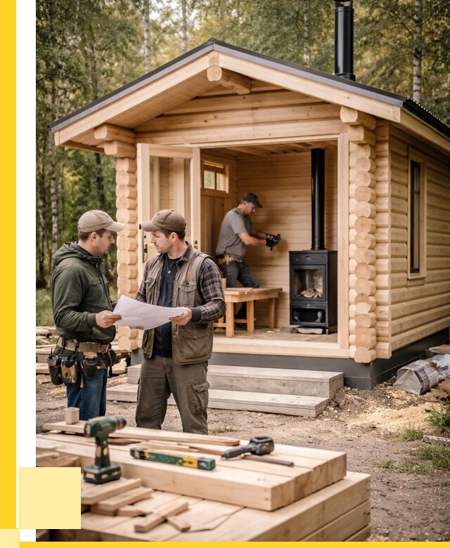 Монтаж бань под ключ в Междуреченске — от 202100 р. | ЭриданМжд