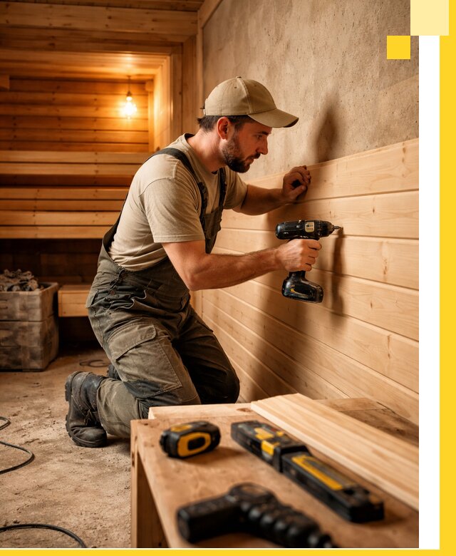 Профессиональная внутренняя отделка бани в Междуреченске под ключ