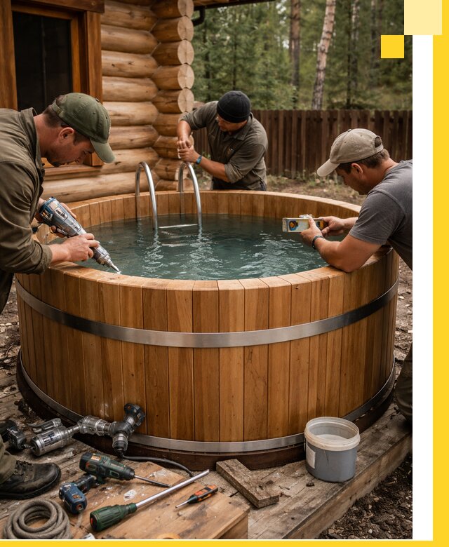 Строительство бань с купелью под ключ и отделкой в Междуреченске