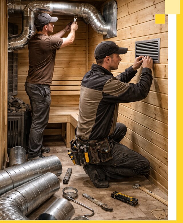 Проектирование и монтаж вентиляции бани в Междуреченске под ключ