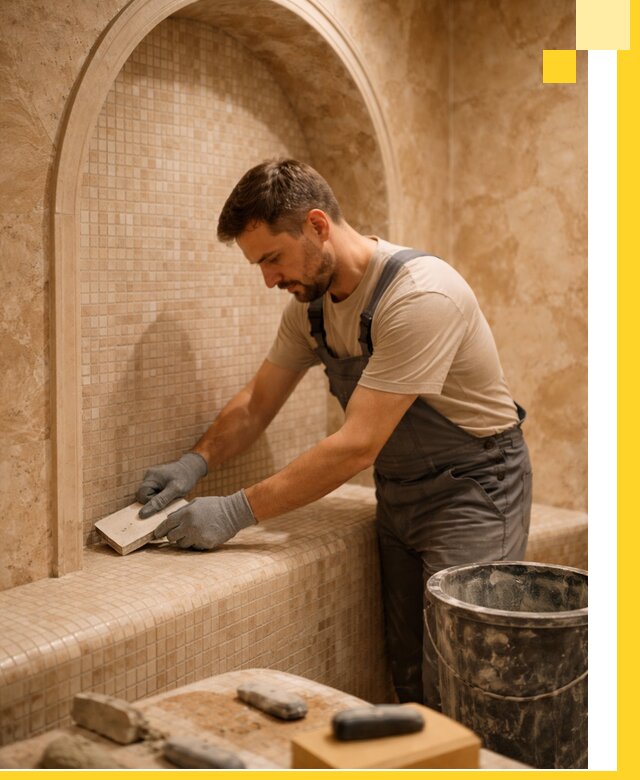 Профессиональная отделка хамамов с мозаикой под ключ в Междуреченске