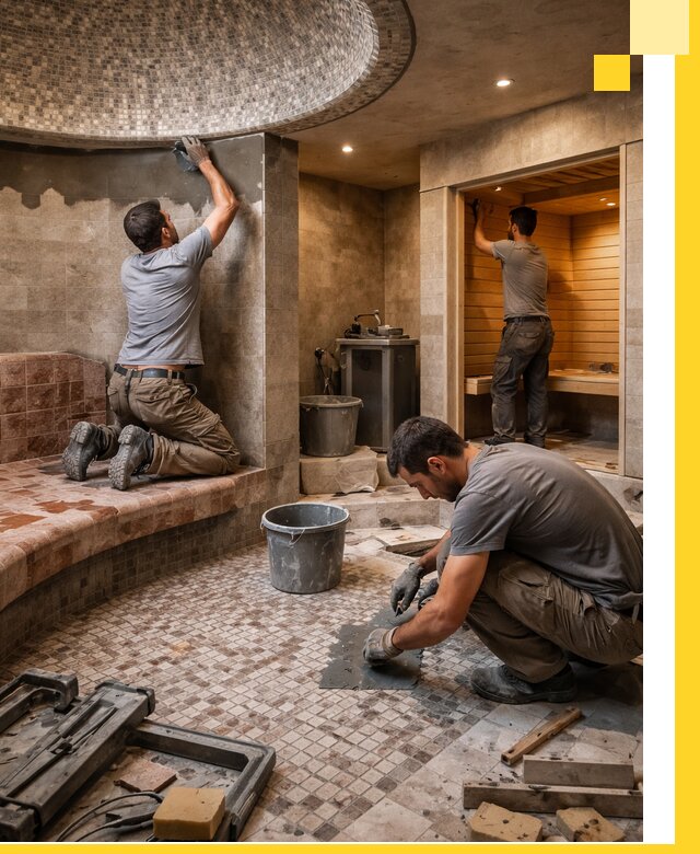 Проект и строительство хамама бани и сауны под ключ в Междуреченске