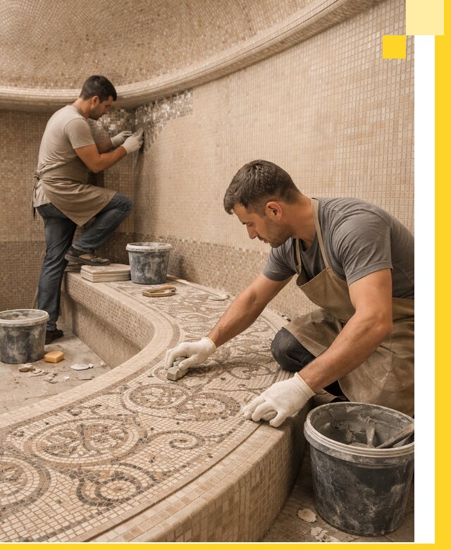 Плитка для хамама в Междуреченске, укладка, подбор и поставка